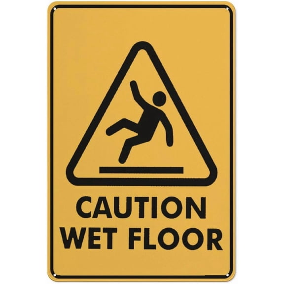 Caution Wet Floor Red Sign Outdoor Signs Aluminum 12X8 Inch Uv Ink Printed For House And Business