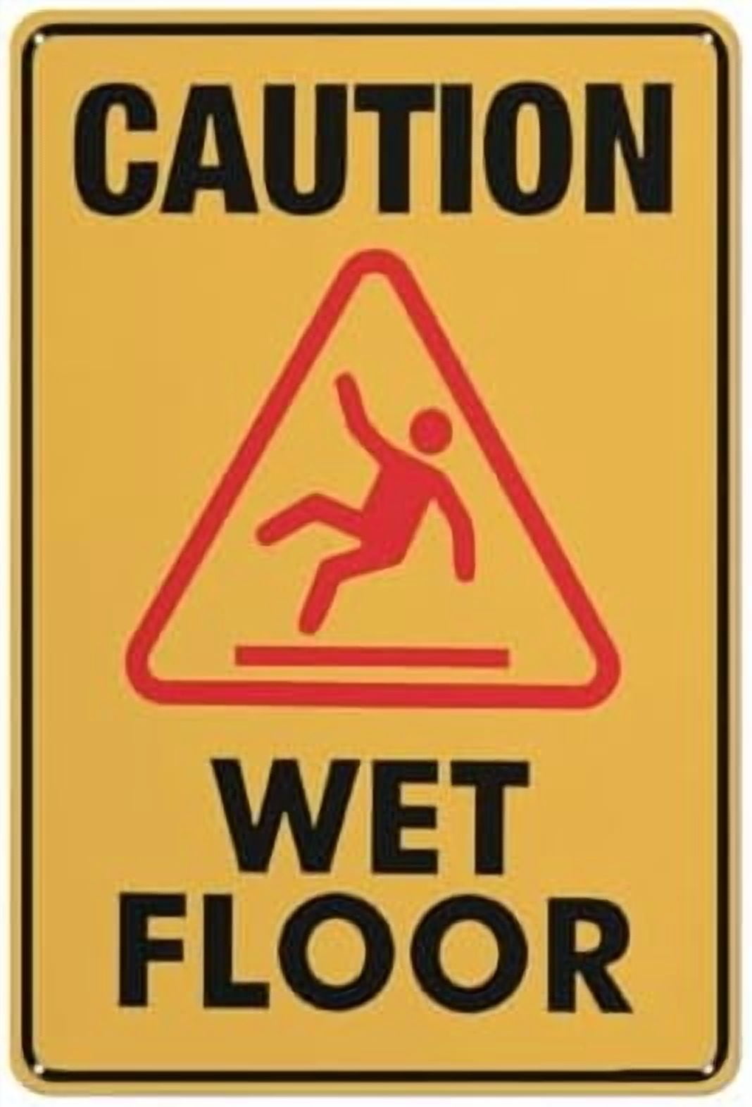 Caution Wet Floor Sign 8X12 Inch Rust Free Aluminum Easy To Read ...