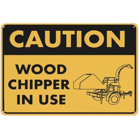 Caution Wood Chipper In Use Sign Signs Outdoor, Uv Printed Aluminum 8"x12", Weatherproof And Security Signs For Home Or Business