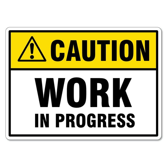 Caution Work In Progress Sign Safety Signs Site Safety Signs Metal Tin Sign Caution Danger Safety Security Warning Notice Signs (Aluminum) Size: 12 x 16 inch