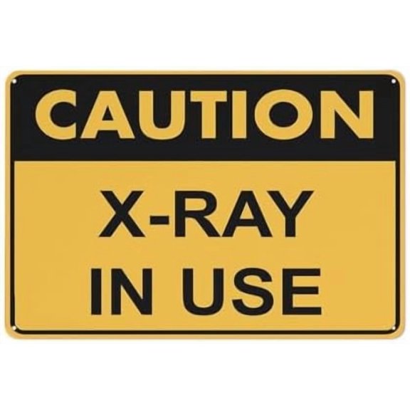 Caution X-Ray In Use Sign 12 X 8 Inch Metal Sign, Rustproof Aluminum, Multicolor