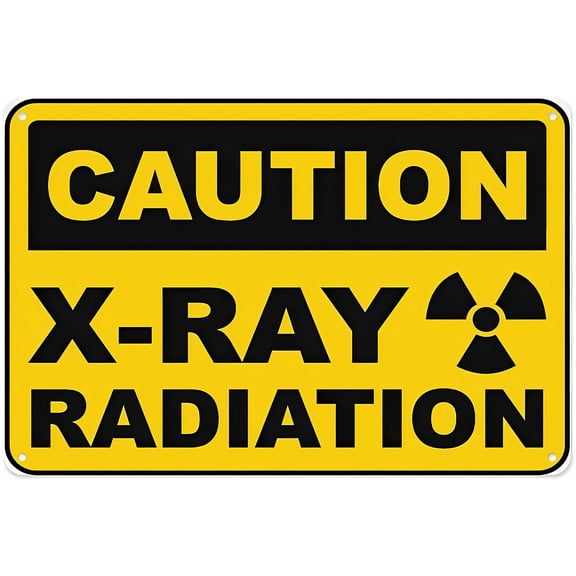 Caution X-Ray Radiation Aluminum Tin Warning Sign 8"x12" - For Home Outdoor Garden, X-Ray Radiation Sign