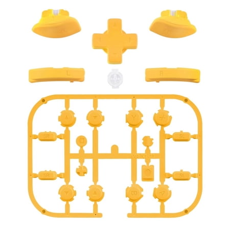Caution Yellow D-pad ABXY Keys SR SL L R ZR ZL Trigger Buttons Springs, Replacement Full Set Buttons Fix Kits for Nintendo Switch & OLED Joycon (D-pad ONLY Fits for eXtremeRate Joycon D-pad Shell)