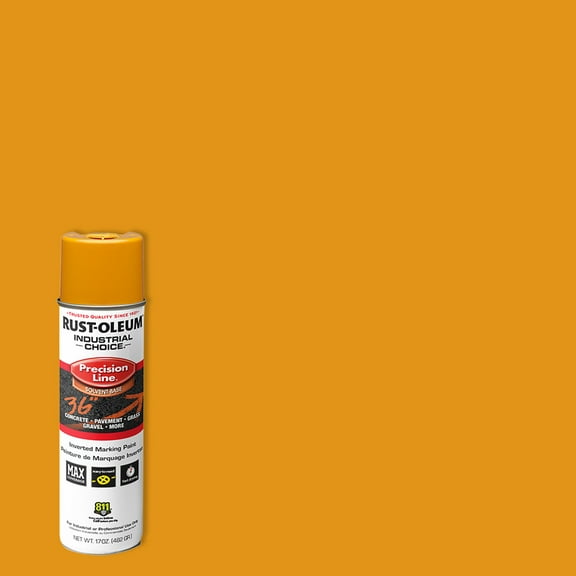 12 Pack, Caution Yellow, Rust-Oleum Precision Line Marking Flat Spray Paint- 17 oz