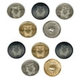 thumbnail image 1 of Cautious Bear with Heart in Hands Set of 10 Metal 0.6" (15mm) Sewing Shank Round Buttons - Black Color, 1 of 5
