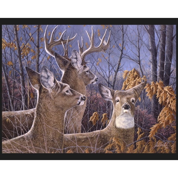 Cautious Moment Deer 45" Wide Cotton Panel Fabric