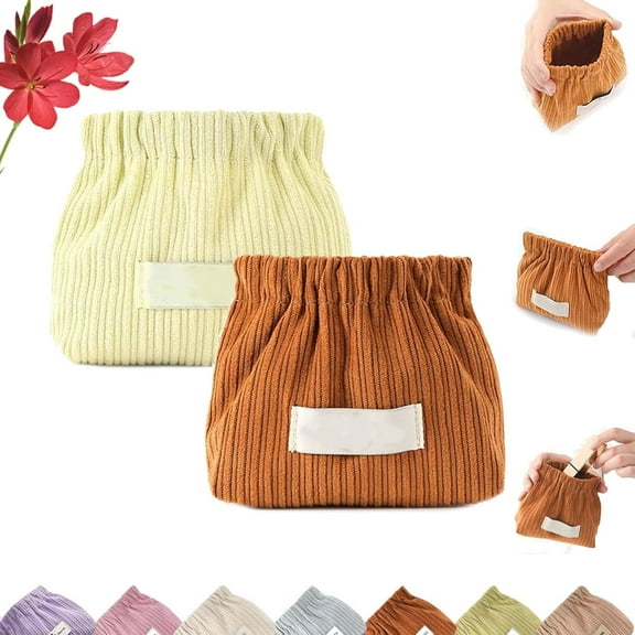 Cautiousm Corduroy Elastic Hair Tie Organizer, Cautious Corduroy Bag, Portable Travel Hair Accessory Storage Organizer Bag, Large Capacity Small Cute Hair Accessory Jewelry Storage Organizer