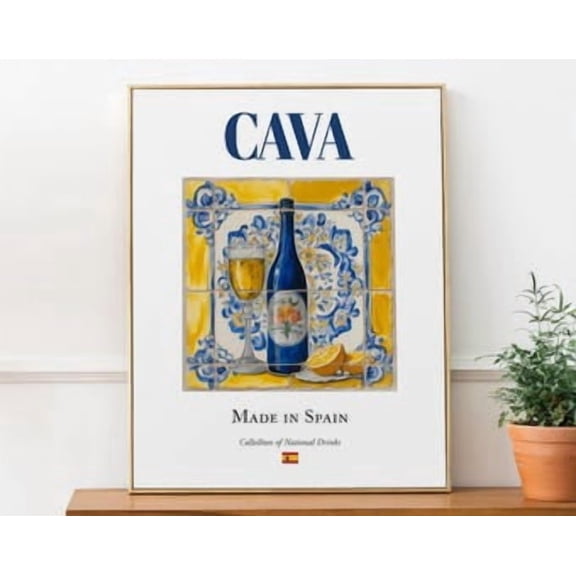 Cava Poster Spanish Tile Kitchen & Bar Wall Art , Poster Print Only