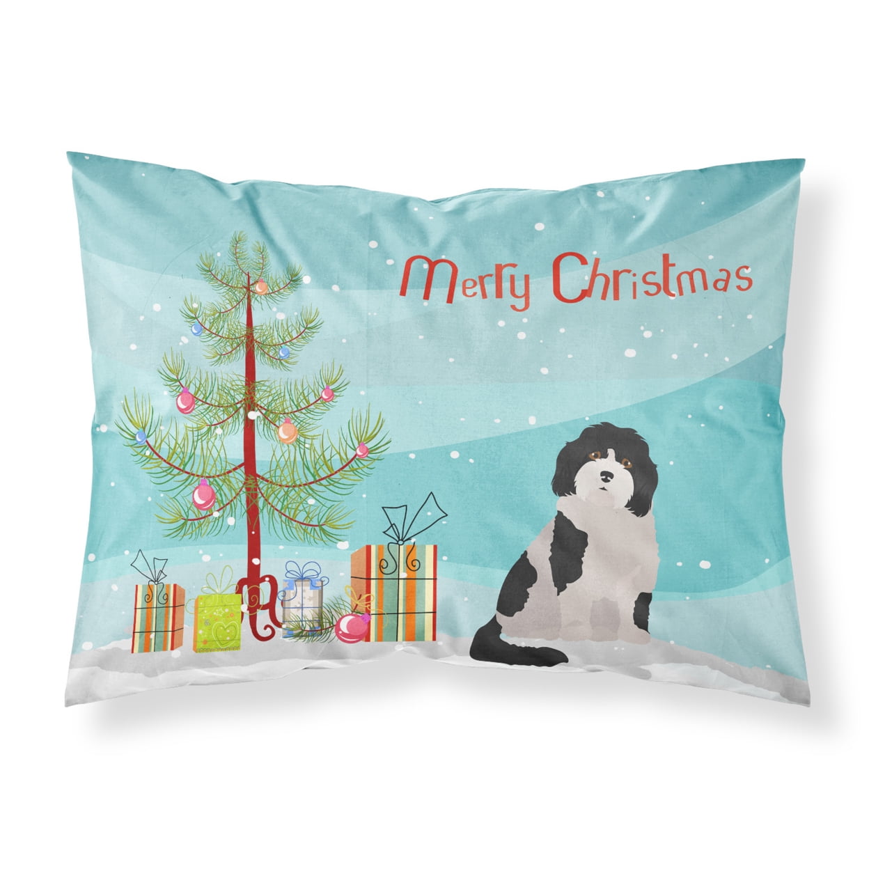 Cavachon #3 Christmas Tree Fabric Standard Pillowcase
