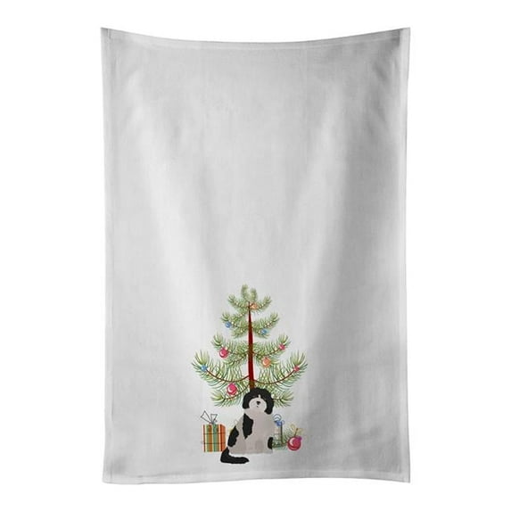 Cavachon #3 Christmas Tree White Kitchen Towel Set of 2 19 in x 28 in