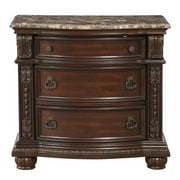 Cavalier Collection Old World European Dark Cherry Nightstand with Gold Highlights