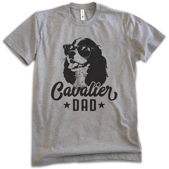 Cavalier Dad, Unisex Men's Shirt, Cavalier King Charles Spaniel, Cavalier Owner, Funny Dog Dad Gift, Dark Heather Gray, Large