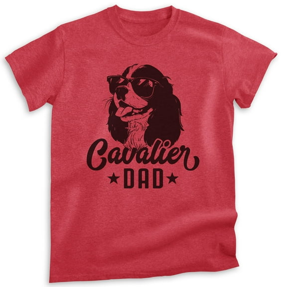 Cavalier Dad, Unisex Men's Shirt, Cavalier King Charles Spaniel, Cavalier Owner, Funny Dog Dad Gift, Heather Red, Small