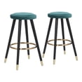 thumbnail image 1 of Cavalier Glam Counter Stool In Black Wood And Green Velvet With Gold Accent - Set Of 2, 1 of 7
