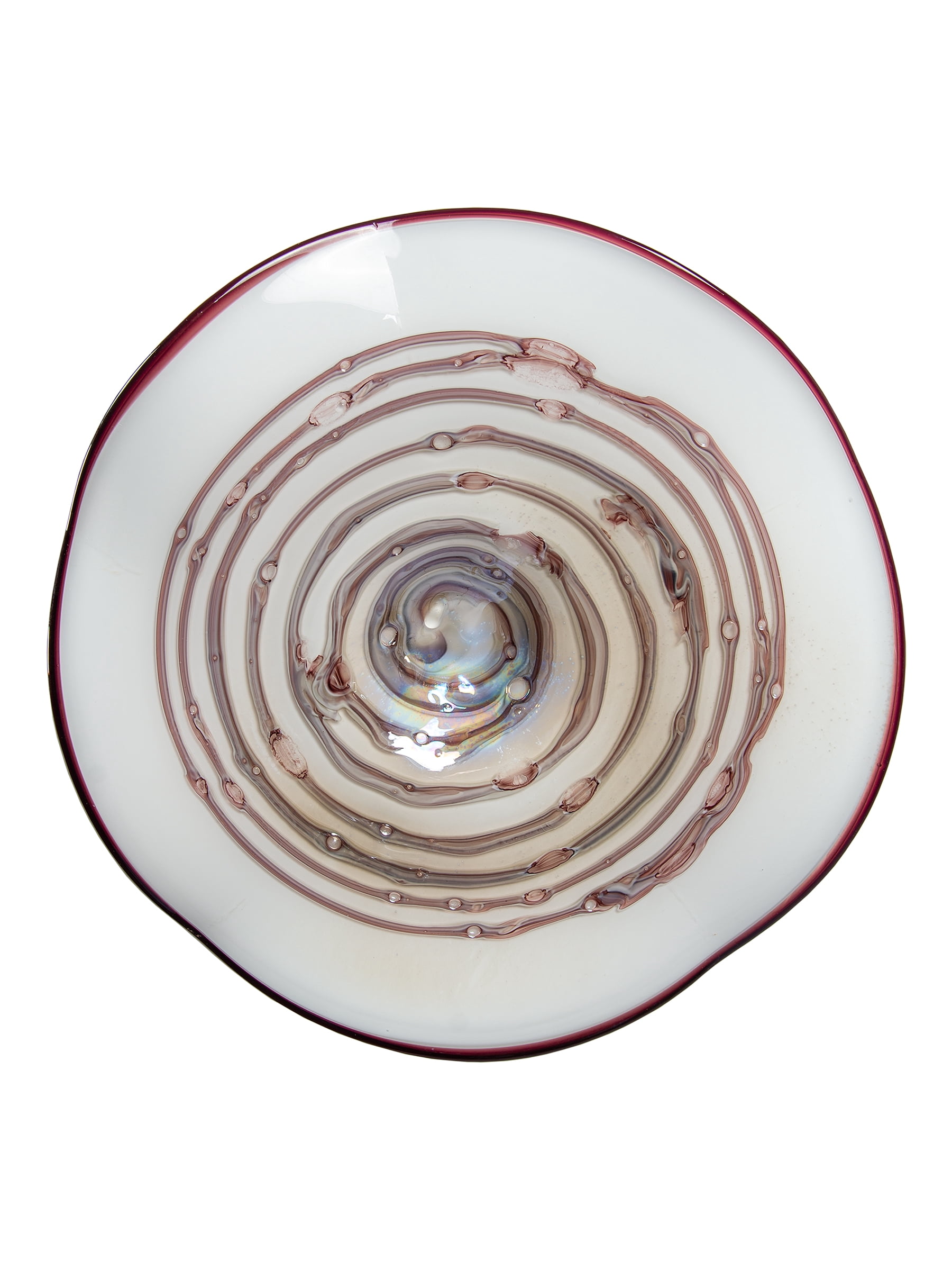 Cavalier Hand Blown White Grey 18" Wide Hand Blown Art Glass Wall Décor
