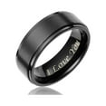 thumbnail image 1 of Cavalier Jewelers Mens Wedding Band in Titanium 8MM Black Plated Ring - Engraved I Love You, 1 of 2