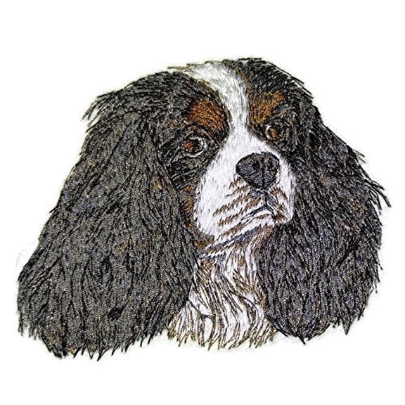Amazing [Cavalier King Charles Dog Face] Embroidery Iron On/Sew Patch (4" x 3.6")[Made in USA]