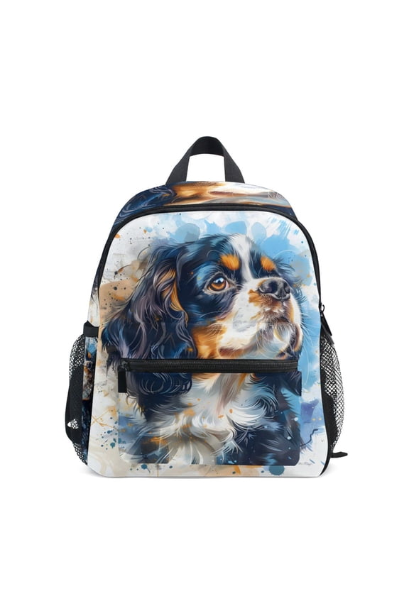 Cavalier King Charles Dog Mini Backpack Cute Small Backpack with Chest Strap and Whistle Ages 3-8