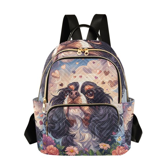 Cavalier King Charles Dogs Fashion Backpack Quilted Lightweight Women Travel Daypack 8.5L