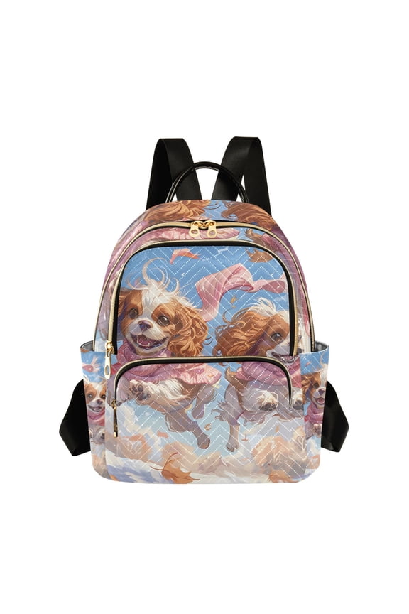Cavalier King Charles Dogs Fashion Backpack Quilted Lightweight Women Travel Daypack 8.5L