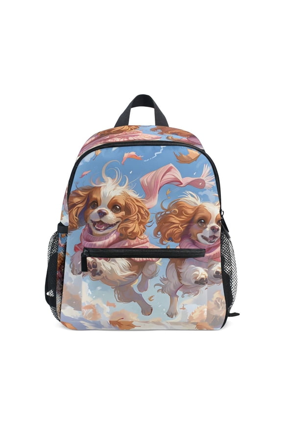 Cavalier King Charles Dogs Mini Backpack Cute Small Backpack with Chest Strap and Whistle Ages 3-8