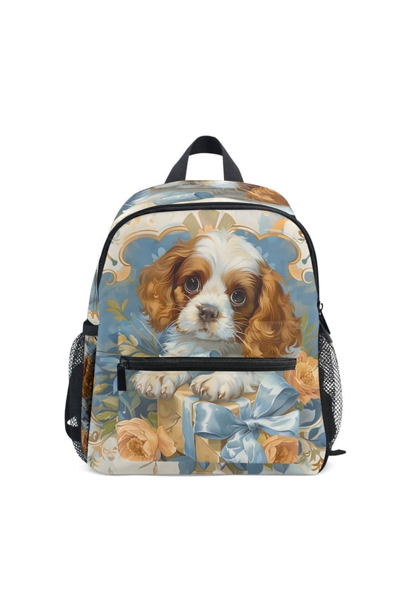 Cavalier King Charles Dogs Mini Backpack Cute Small Backpack with Chest Strap and Whistle Ages 3-8