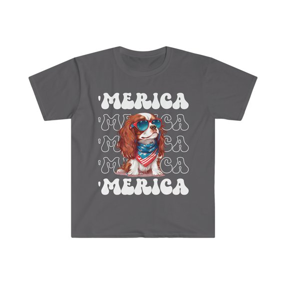 Cavalier King Charles 'Merica Patriotic T-Shirt, Cute Cavalier 4th of July