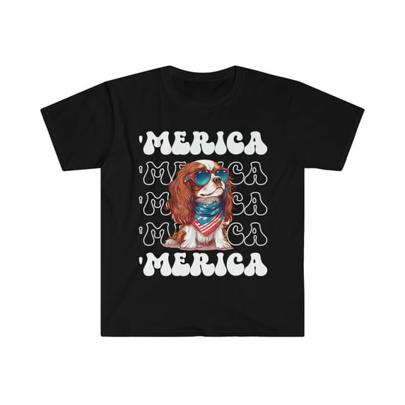 Cavalier King Charles 'Merica Patriotic T-Shirt, Cute Cavalier 4th of July