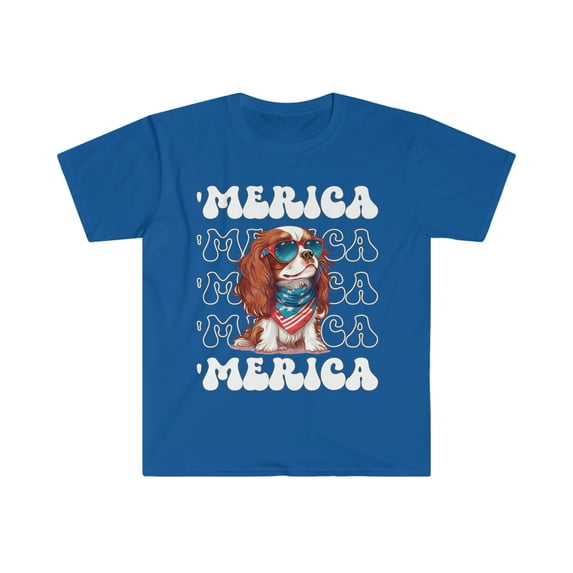 Cavalier King Charles 'Merica Patriotic T-Shirt, Cute Cavalier 4th of July