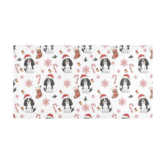 Cavalier King Charles Pattern Bath Mat 39x20 Inch Soft Absorbent Non-Slip Plush Bathroom Rug for Floor