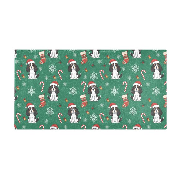 Cavalier King Charles Pattern Bath Mat 39x20 Inch Soft Absorbent Non-Slip Plush Bathroom Rug for Floor