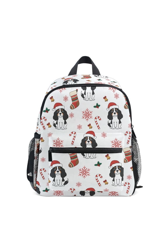 Cavalier King Charles Pattern Mini Backpack Cute Small Backpack with Chest Strap and Whistle Ages 3-8
