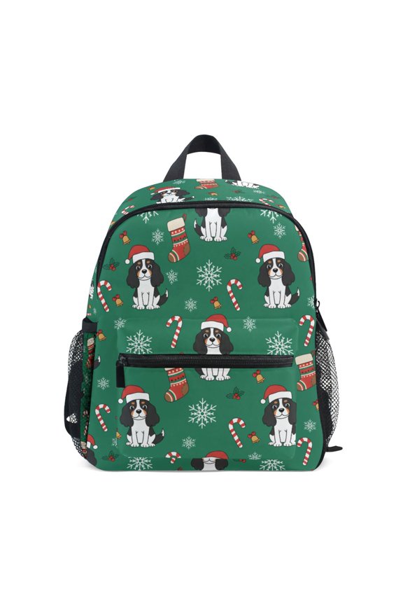Cavalier King Charles Pattern Mini Backpack Cute Small Backpack with Chest Strap and Whistle Ages 3-8