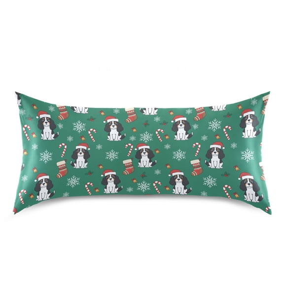 Cavalier King Charles Pattern Pillow Case Standard Size Silky Satin Pillow Cover for Bedroom 20x26 Inch