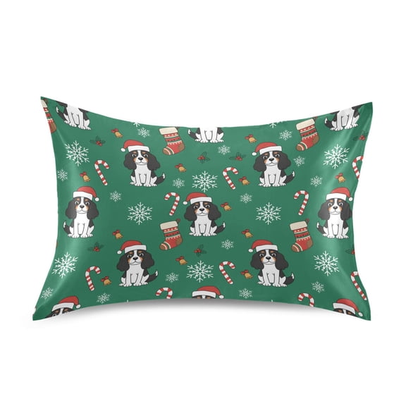 Cavalier King Charles Pattern Standard Size Satin Pillowcase 20''x26'' Double-Sided Print Soft Wrinkle Resistant