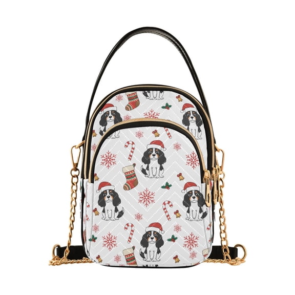 Cavalier King Charles Pattern Women's Crossbody Handbags Leather Crossbody Bags Fanny Pack Chest Bag for Travel