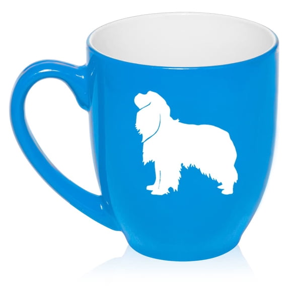 Cavalier King Charles Spaniel Ceramic Coffee Mug Tea Cup Gift for Her, Him, Women, Men, Sister, Friend, Mom, Dad, Grandma, Grandpa, Daughter, Son, Birthday, Cute, Puppy, Dog Lover (16oz Light Blue)