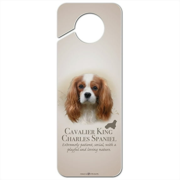 Cavalier King Charles Spaniel Dog Breed Plastic Door Knob Hanger Sign