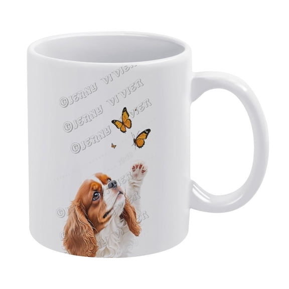 Cavalier King Charles Spaniel Dog Coffee Mug Cup 11oz,Dog Mug, Customized Dog Ceramic Mug Gifts For Men Women Dog Lover, Cute Dog Cup
