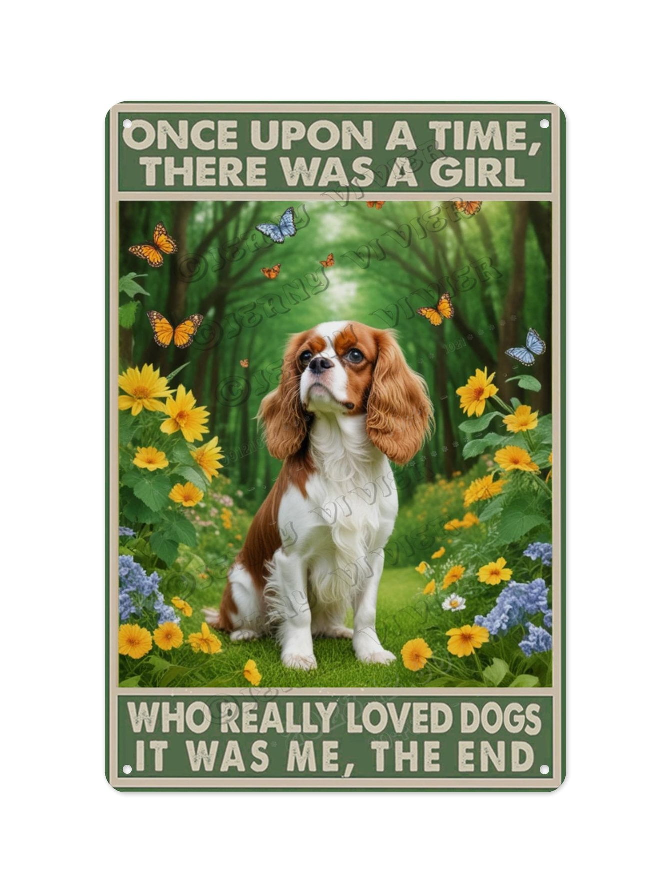 Cavalier King Charles Spaniel Dog Decor Spring Vintage Aluminum Sign 12x16 Inches Ideal Spring
