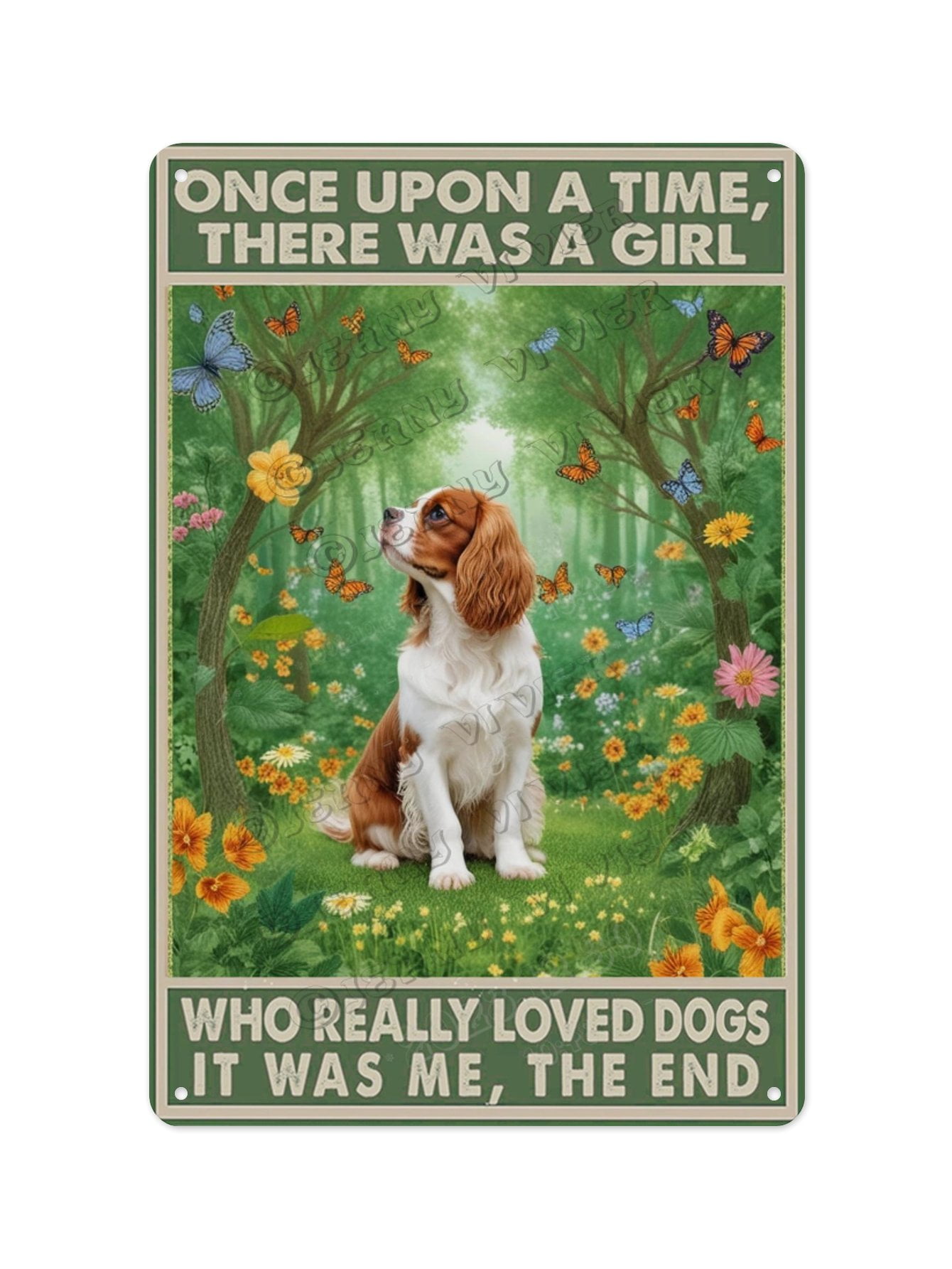 Cavalier King Charles Spaniel Dog Decor Spring Vintage Aluminum Sign 5.5x8 Inches Dog Lover’s