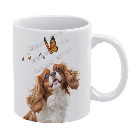 Cavalier King Charles Spaniel Dog Mug, Personalized Coffee Mug 11oz, Customized Dog Lover Mug,Gift For Dog Mom Dog Dad