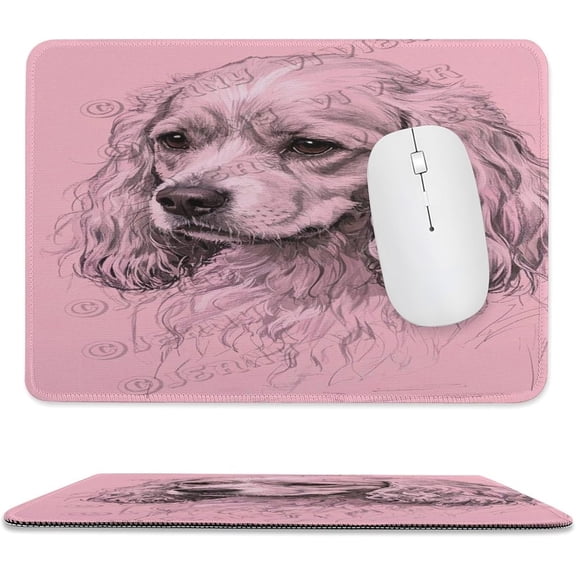 Cavalier King Charles Spaniel Dog Portrait Mouse Pad 8x10 in Size, Stitched Edges Computer Mouse Pad with Smooth Cloth Surface, Charming Spaniel Puppy Portrait for Office Desk Accessories