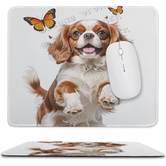 Cavalier King Charles Spaniel Dog Rectangle Personalized Computer Mouse Pads Design, Washable Mouse Mat, Gaming Office Home Non-Slip Rubber Base Mousepad 10"x12"