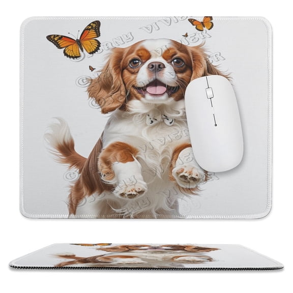 Cavalier King Charles Spaniel Dog Rectangle Personalized Computer Mouse Pads Design, Washable Mouse Mat, Gaming Office Home Non-Slip Rubber Base Mousepad 10"x12"