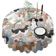 thumbnail image 1 of Cavalier King Charles Spaniel Dog and Flower Round Tablecloth 60"x60",Wrinkle Wipeable Table Cloth for Kitchen Dining Room Picnic Patio Party, 1 of 6