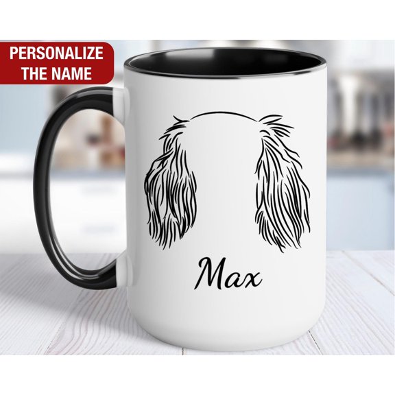 Cavalier King Charles Spaniel Ears Outline Mug Cavalier King Charles Spaniel Personalized