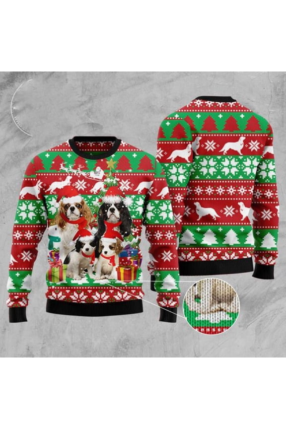 Cavalier King Charles Spaniel Family Ugly Christmas Sweater, Christmas Sweater, Ugly Sweater, Funny Xmas Sweaters