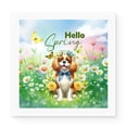 thumbnail image 1 of Cavalier King Charles Spaniel Hello Spring Time Flower Floral Nature Vinyl Sticker Dog Lover Gifts Waterproof Decal Art Decor - 02031, 1 of 5