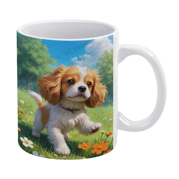 Cavalier King Charles Spaniel Lover's 11 oz White Ceramic Coffee Mug - Ideal Gift for Dog Lovers